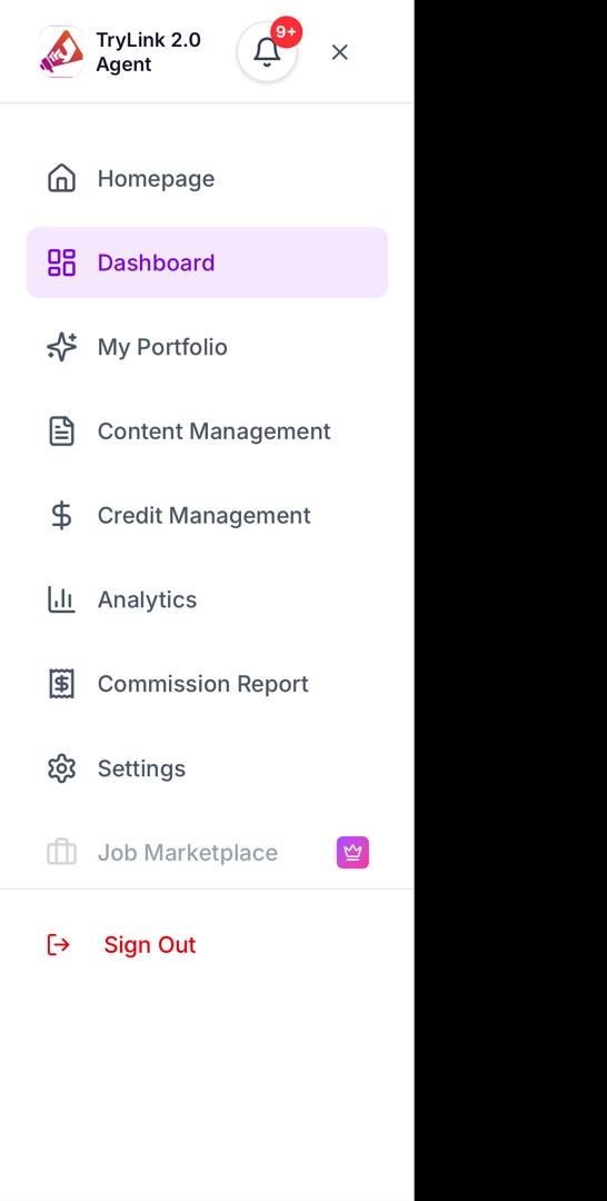 Agent app menu