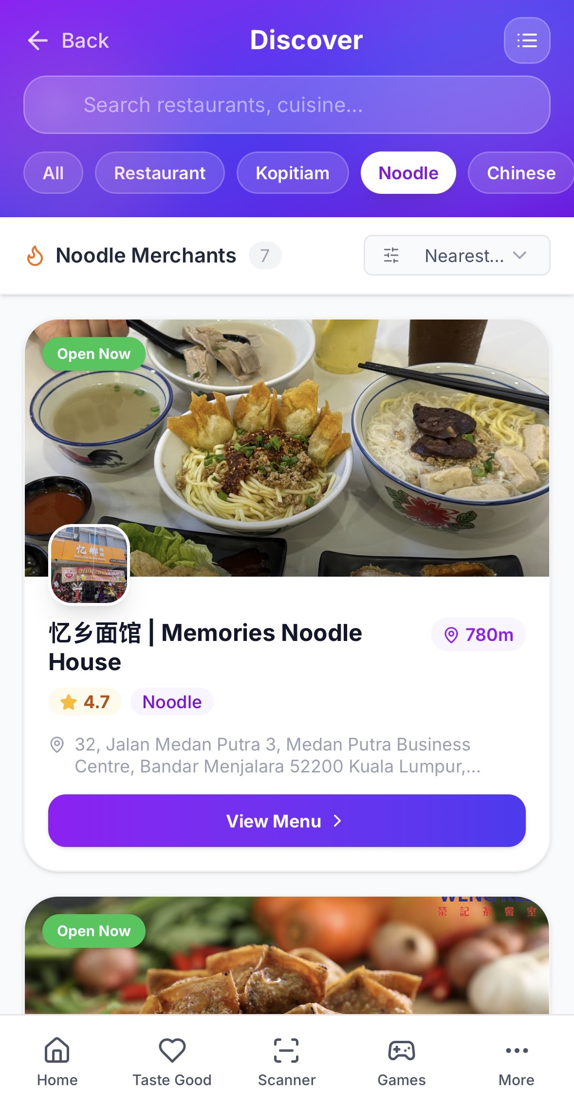 Discover restaurants by category in TRYLINK