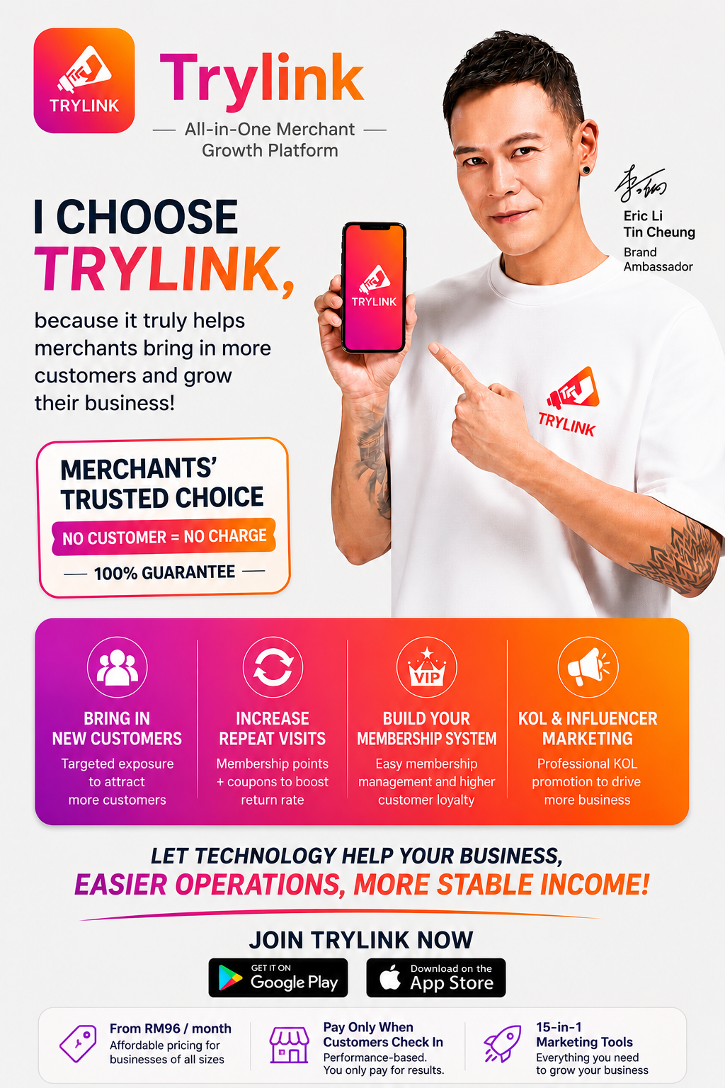 TRYLINK English merchant ambassador poster